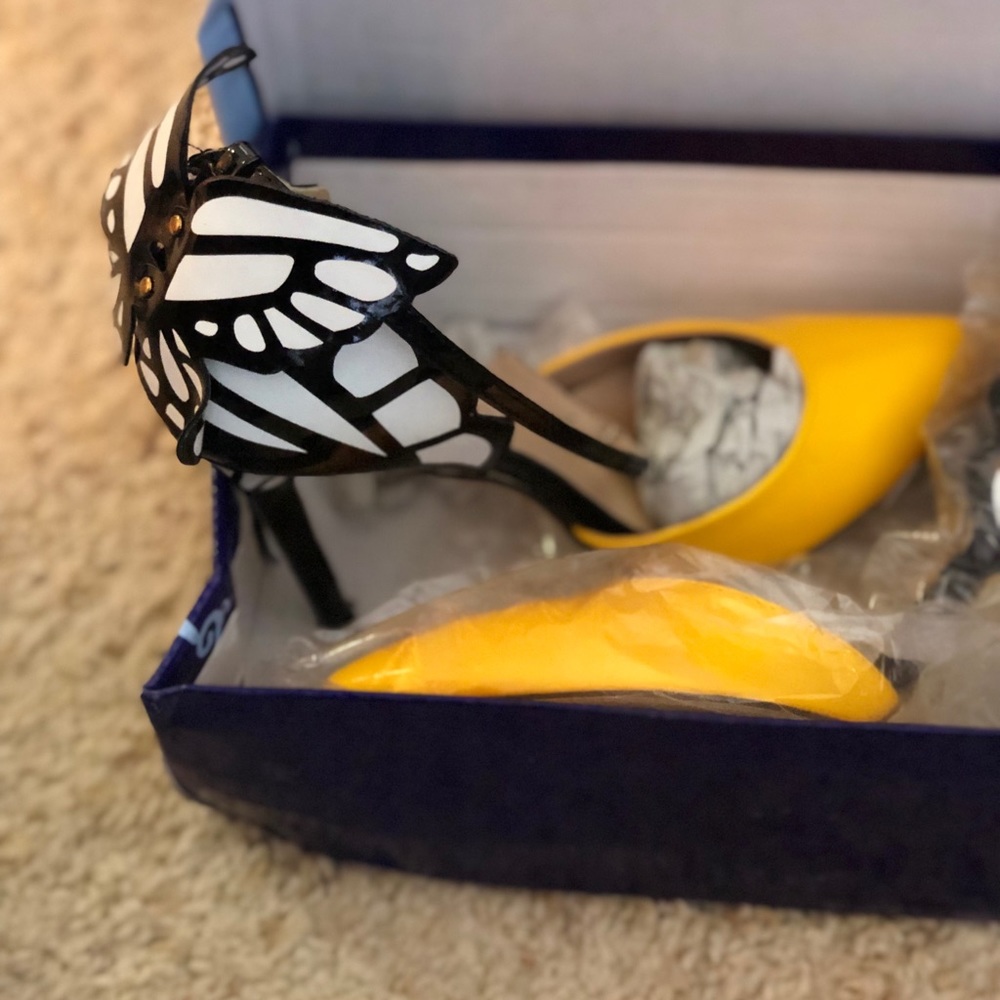 Butterfly black and yellow heels